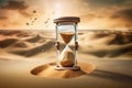 Hourglass Filled With Sand On A Beachthemed Background. Generative AI Royalty Free Stock Photo
