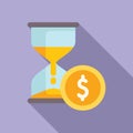 Hourglass finance collateral icon flat vector. Online service