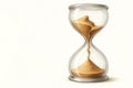 Hourglass with flowing golden sand. Space for text. Royalty Free Stock Photo