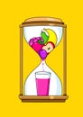 Hourglass fruit juice cartoon