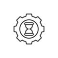 Hourglass and gear line icon