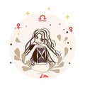 Hourglass Girl Cartoon Libra Zodiac Sign Decoration