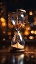 Hourglass with Glittering Sand and Negative Space