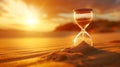 Hourglass on golden sand Royalty Free Stock Photo