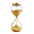 Hourglass with golden sand, time is running out, isolated on a white background, Ai Generated Royalty Free Stock Photo