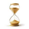 Hourglass with golden sand, time is running out, isolated on a white background, Ai Generated Royalty Free Stock Photo