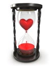 Hourglass with heart and blood Royalty Free Stock Photo