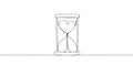 Hourglass with heart continuous line drawing. One line art of time of love, long term relationship, life, sand Royalty Free Stock Photo