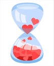 Hourglass with hearts