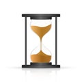 Hourglass. Highly detailed. Antique clock with sand inside. Vector illustration