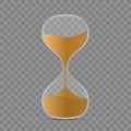 Hourglass. Highly detailed. Antique clock with sand inside. Vector illustration