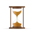 Hourglass. Highly detailed. Antique clock with sand inside. Vector illustration