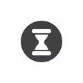 Hourglass, history, time flat icon. Round simple button, circular vector sign.