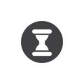 Hourglass, history, time flat icon. Round simple button, circular vector sign.