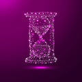 Hourglass icon from lines and triangles, point connecting network in low poly style consisting of points, lines, and Royalty Free Stock Photo