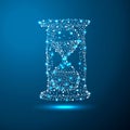 Hourglass icon from lines and triangles, point connecting network in low poly style consisting of points, lines, and Royalty Free Stock Photo