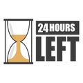 Hourglass icon. Number twenty four. Vector 24 hours left. Deadline alert shape. Royalty Free Stock Photo