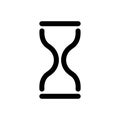 Hourglass icon. Symbol of time, history and waiting. Outline modern design element. Simple black flat vector sign with