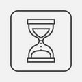 Hourglass icon vector isolated on grey.