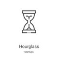 hourglass icon vector from startups collection. Thin line hourglass outline icon vector illustration. Linear symbol for use on web