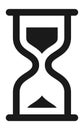 Hourglass icon. Waiting symbol. Black outline style