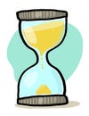 Hourglass with flowing sand illustration