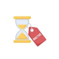 Hourglass with Inactive Tag - Time Running Out Concept Royalty Free Stock Photo