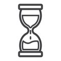 Hourglass line icon, business and deadline
