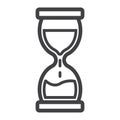 Hourglass line icon, business and deadline