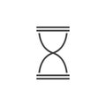 Hourglass line icon, outline logo illustration, linear pi