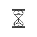 hourglass line illustration icon on white background