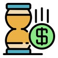 Hourglass money trade icon color outline Royalty Free Stock Photo