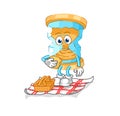 Hourglass on a picnic cartoon. cartoon mascot vector