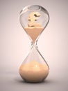 Hourglass with pound sign shaped sand