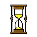 Hourglass retro clock on a white background. Royalty Free Stock Photo