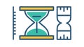 Hourglass with Ruler Measured Time Precision Planning, vector design Generative AI Royalty Free Stock Photo