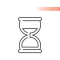 Hourglass, sand clock line vector icon