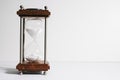 Hourglass, or sand clock isolated in white background.