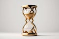 hourglass sand clock on white background Generative AI