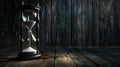 The Dark Wooden Hourglass.AI generated image Royalty Free Stock Photo
