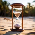 Hourglass on a sand dune beach Royalty Free Stock Photo