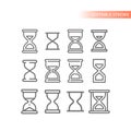 Hourglass or sand glass vector icon set Royalty Free Stock Photo