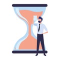 Hourglass sand timer icon cartoon Royalty Free Stock Photo