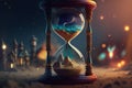hourglass, sign of the times, concept art, AI Generated