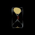 Hourglass with solenoid to slow down the time