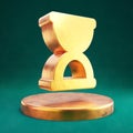 Hourglass Start icon. Fortuna Gold Hourglass Start symbol on golden podium