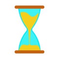 Hourglass time clock icon vector symbol illustration. Sand hourglass countdown sign hour isolated white. Sandglass vintage