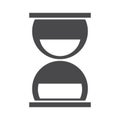 Hourglass time clock instrument silhouette icon design Royalty Free Stock Photo