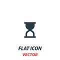 Hourglass time icon in a flat style. Vector illustration pictogram on white background. Isolated symbol suitable for mobile