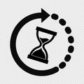 Hourglass Time Icon - Vector Illustration - Isolated On Transparent Background